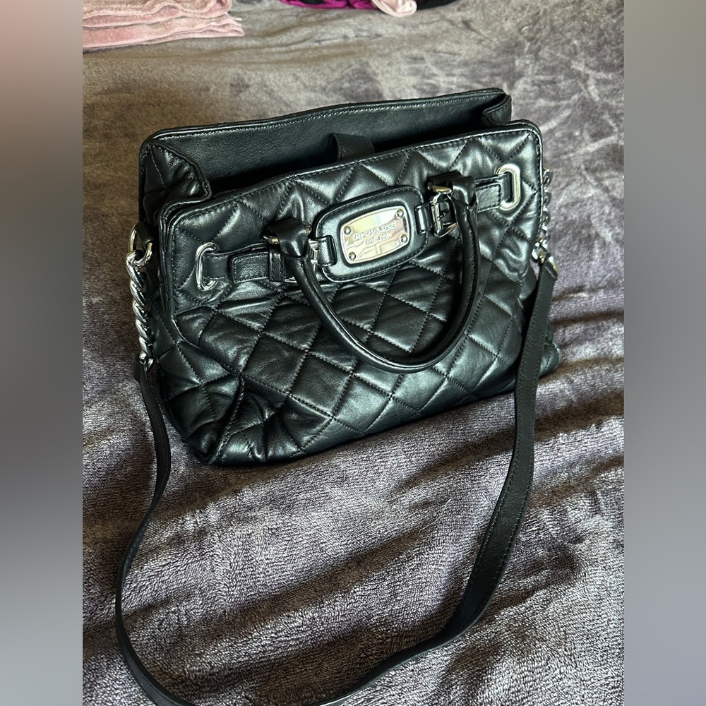 Michael Kors black quilted handbag
